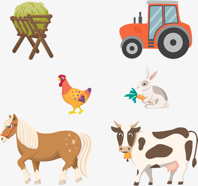 650x610 Vector Farm Animals, Tractor, Livestock, Animal Png And Vector For