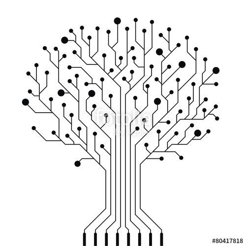 500x500 Vector Circuit Board Tree Stock Image And Royalty Free Vector