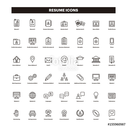 500x500 Cv Resum Outline Icons Stock Image And Royalty Free Vector Files