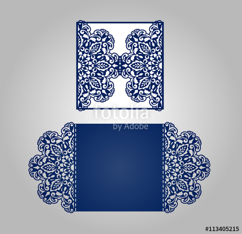 500x482 Laser Cut Wedding Invitation Template. Stock Image And Royalty