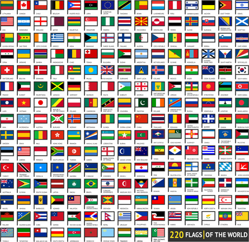 490x477 Vector World Flags Design Elements Set Free Vector In Encapsulated