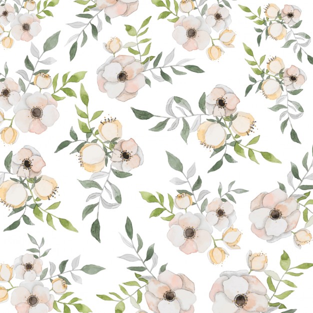 626x626 Floral Background With Watercolors Vector Free Download