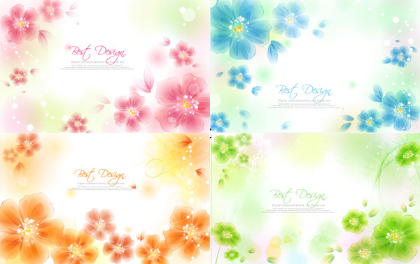 600x378 Hazy Flower Background Vector Material Free Download