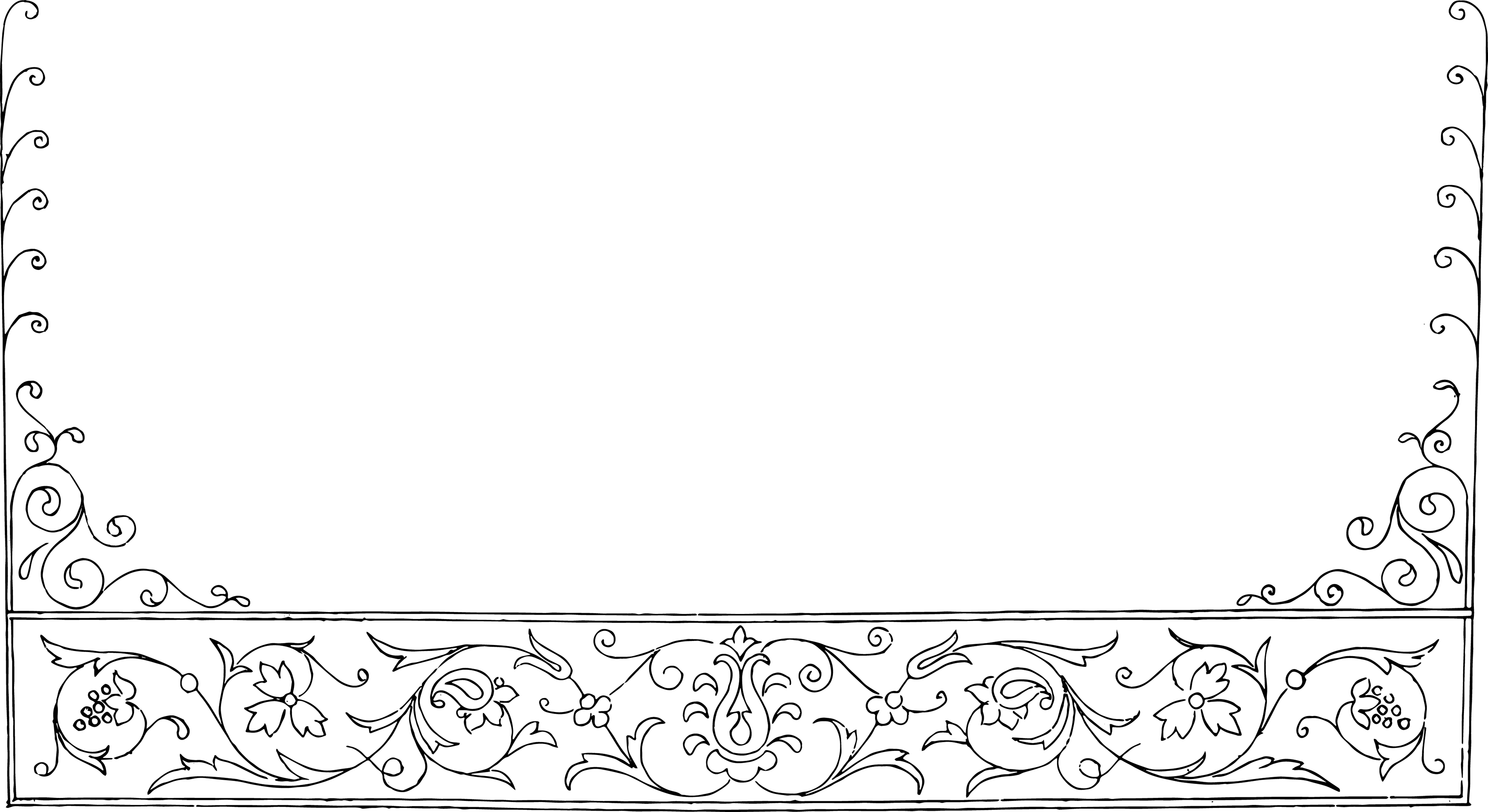 3600x1965 Free Stock Vector Floral Border Clip Art Image Oh So Nifty