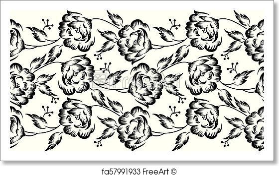560x355 Free Art Print Of Seamless Vector Floral Border Freeart Fa57991933