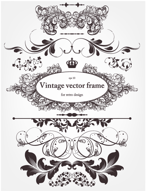 500x651 Europeanstyle Floral Border And Decorations 01 Vector Free Vector