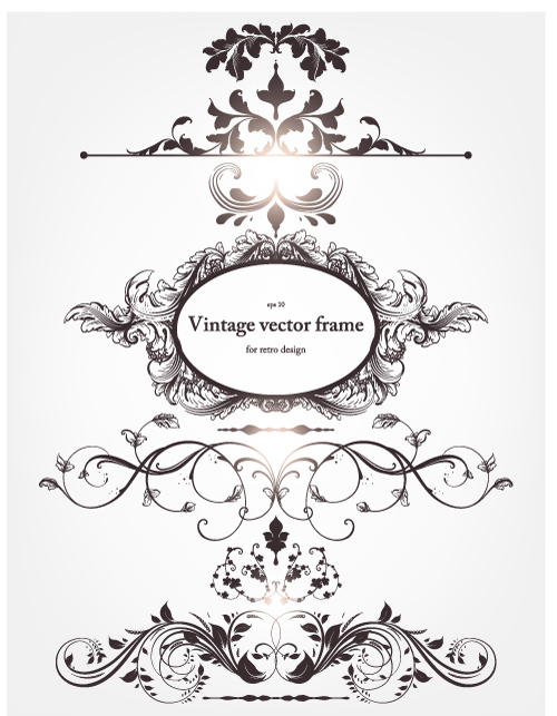 500x643 Europeanstyle Floral Border And Decorations 03 Vector Free Vector
