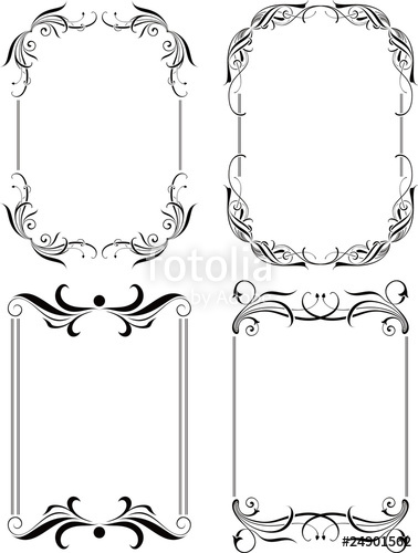 378x500 Floral Border Frame Set 8 Stock Image And Royalty Free Vector