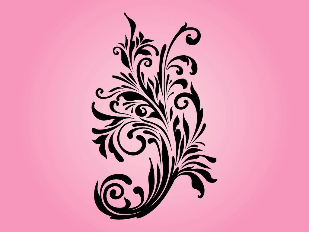 1024x768 Floral Swirls Vector Art Amp Graphics