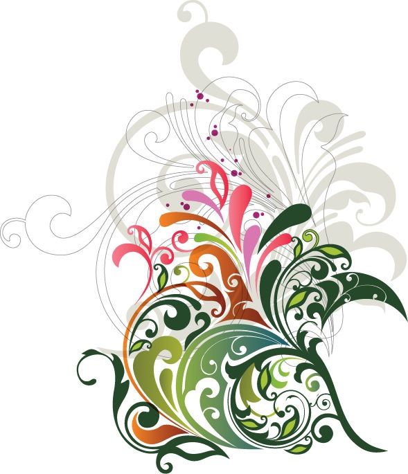 589x685 Abstract Designs Vector Floral Design Element Free Vector