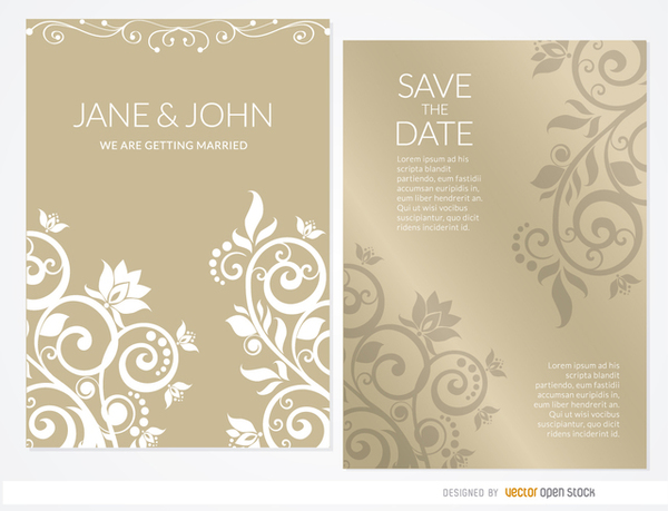 600x459 Blue Floral Invitation Card Free Vector 123freevectors