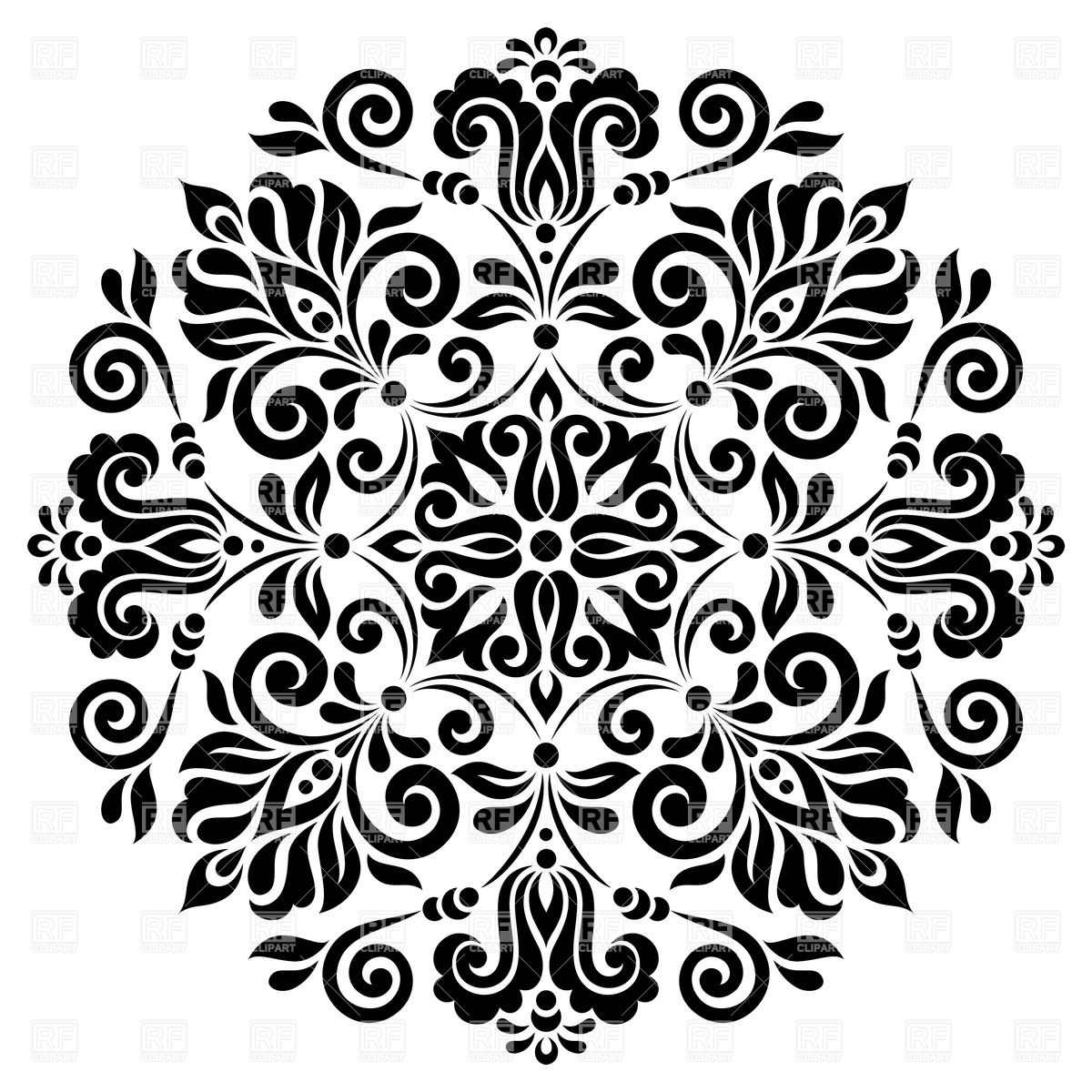 1200x1200 Round Graphic Floral Pattern Vector Image Vector Artwork Of