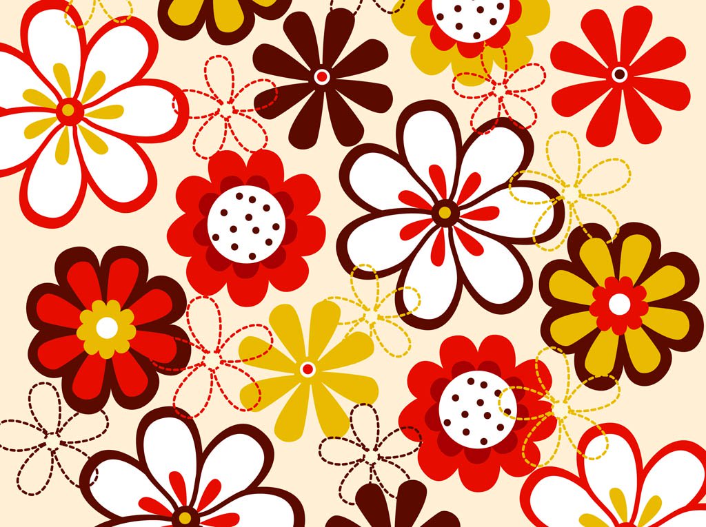 1024x765 Vector Flowers Pattern Vector Art Amp Graphics