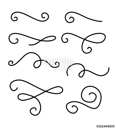 450x500 Flourishes, Swirls, Decorative Elements Vector Collection Stock