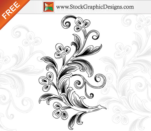500x433 35 Free Vector Flourishes And Swirls For Inspiration