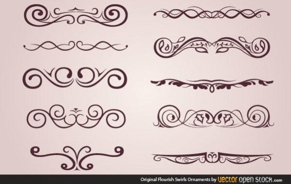 600x380 Vector Clip Art Flourish Swirls Ornaments Free Vectors Ui Download