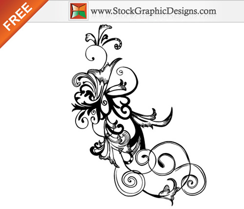 500x429 35 Free Vector Flourishes And Swirls For Inspiration