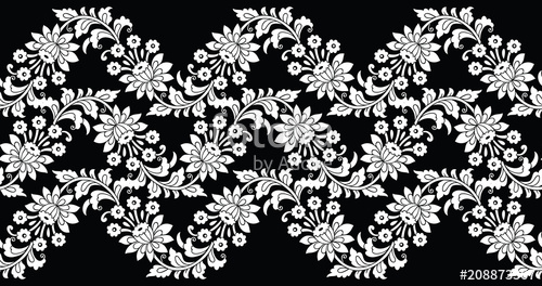 500x264 Seamless Fancy Vector Flower Border Stock Image And Royalty Free