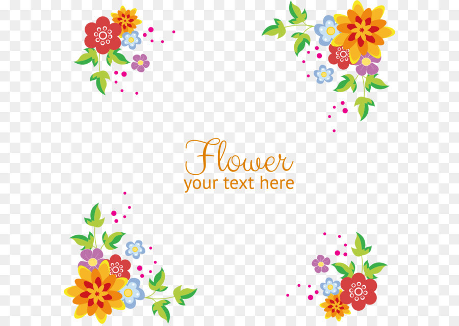 900x640 Vector Flowers Background Border Png Download