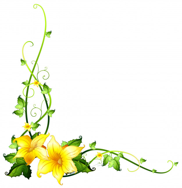626x644 Border Template With Yellow Flowers Vector Free Download