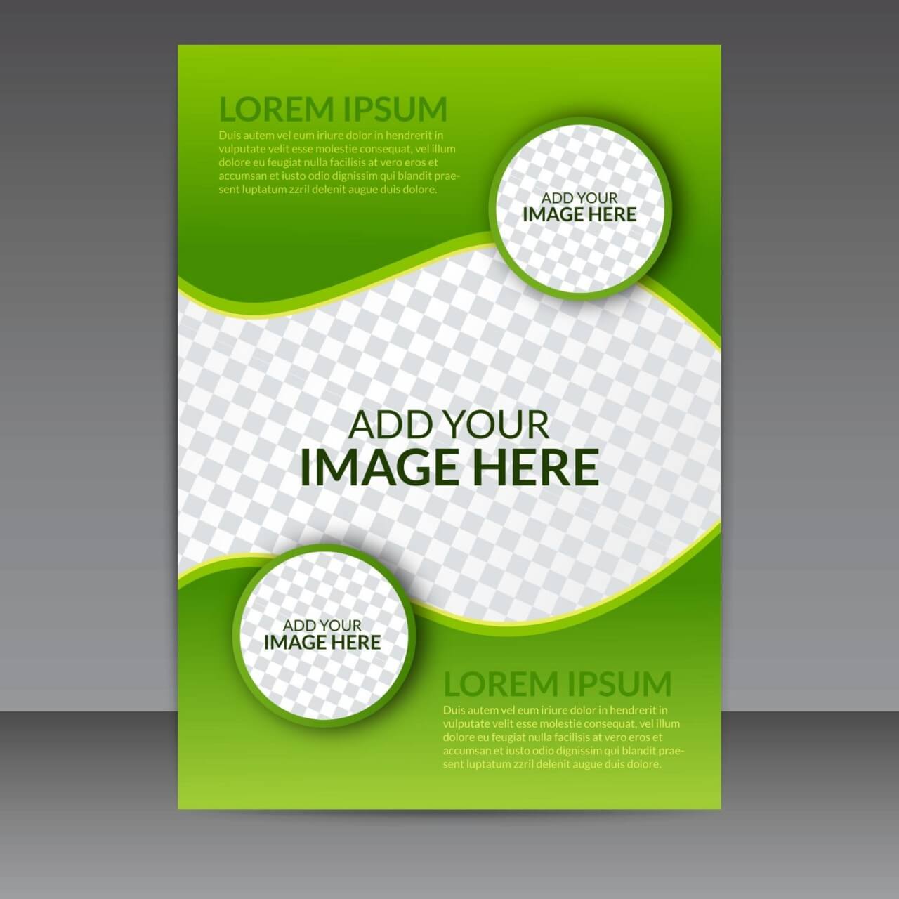 1280x1280 Free Vector Green Business Vector Flyer Template