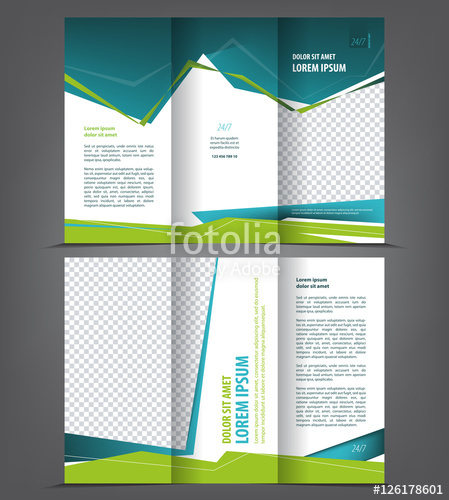 449x500 Vector Tri Fold Brochure Template Design, Concept Business Trifold