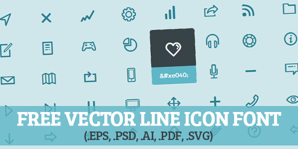 597x298 Vector Line Icon Font (Psd, Illustrator, Webfont) Fonts