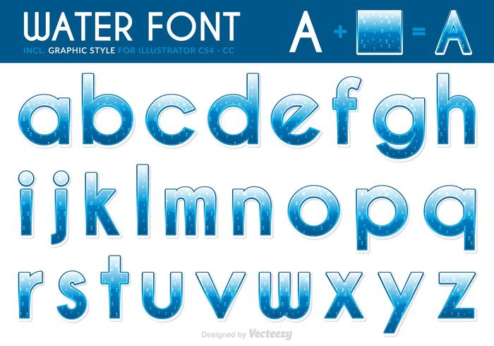 700x490 Vector Water Font With Drops