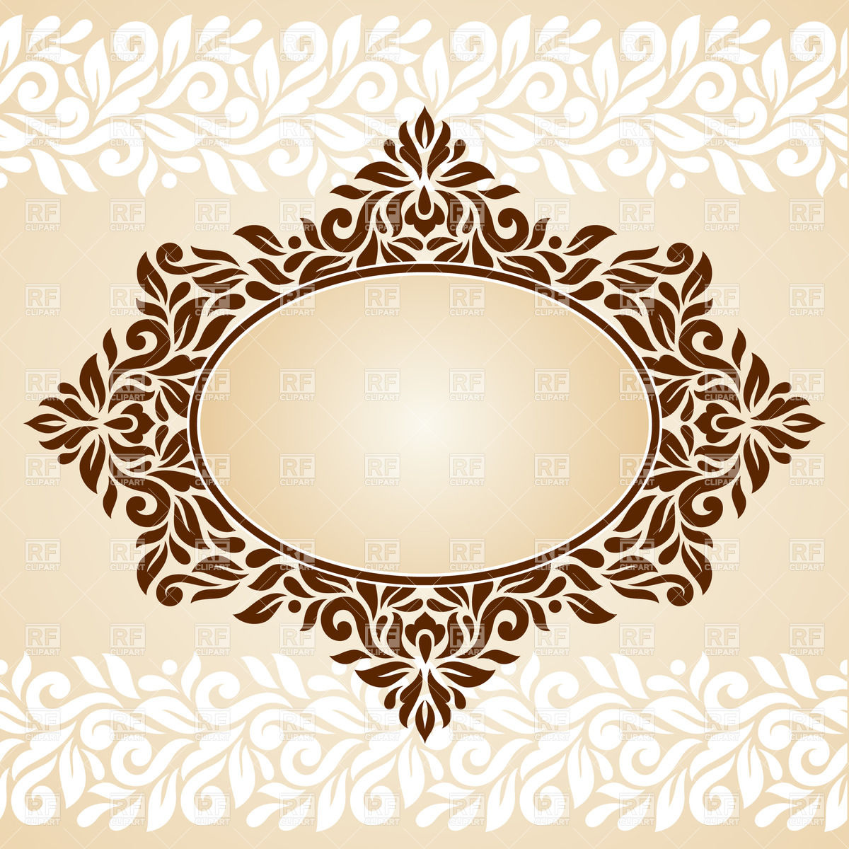 1200x1200 Oval Retro Frame With Horizontal Borders Vector Image Vector