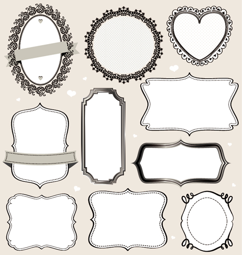 500x526 Vintage Labels Frames Vectors 02 Free Download