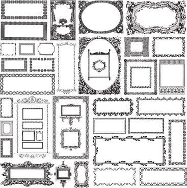 367x368 Black And White Vintage Frame Border Free Vector Download (23,355