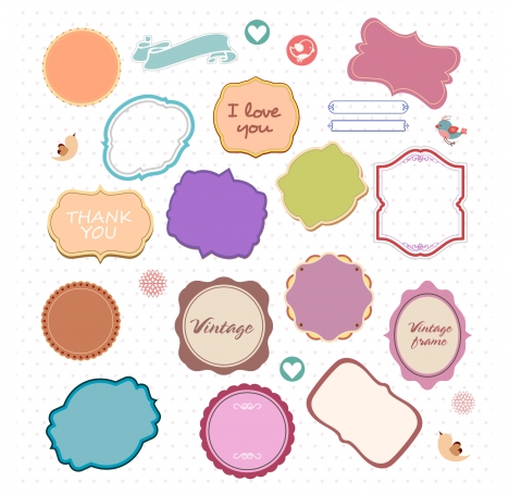 468x454 Decorative Frames Collection With Various Colored Shapes Vectors