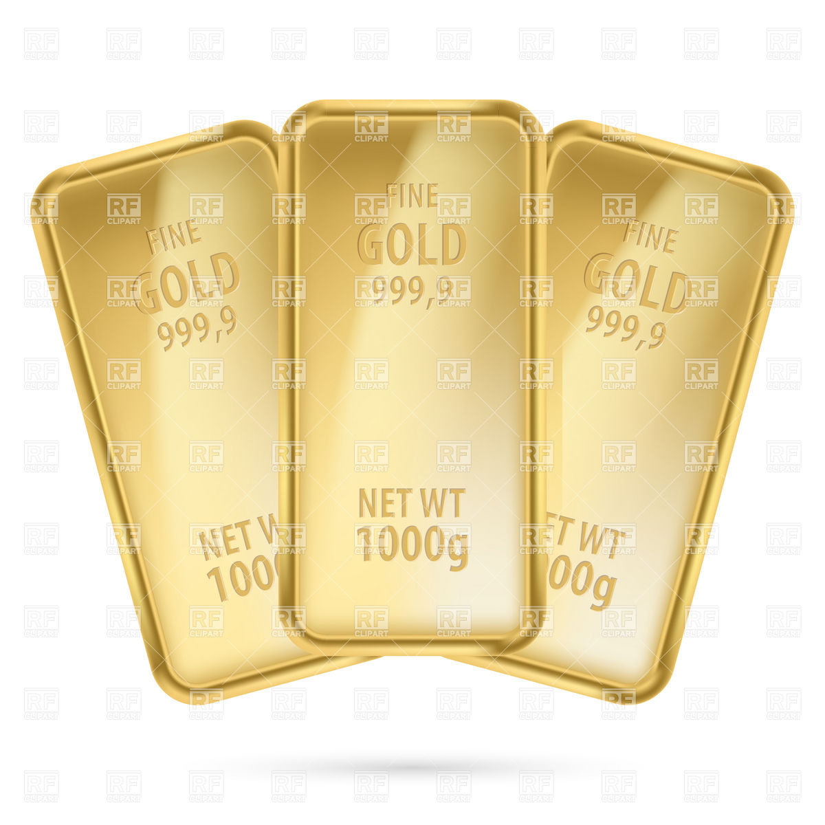 1200x1200 Three Bars Of Gold Vector Image Vector Artwork Of Business