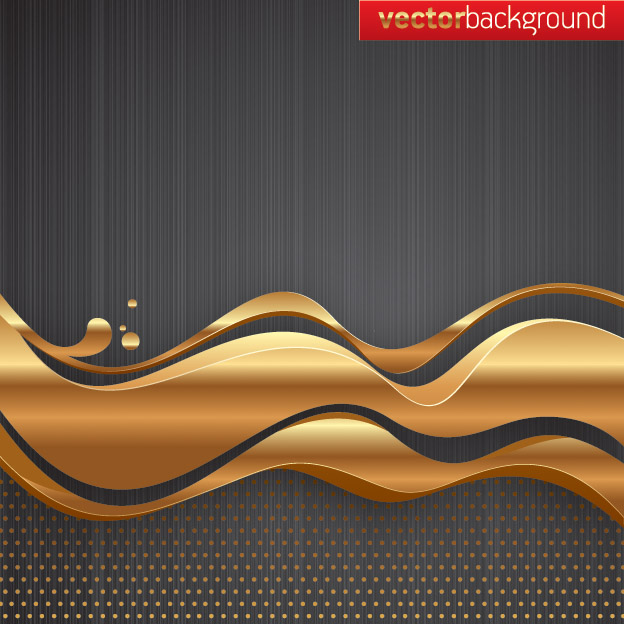 624x624 Golden Wave To The Background Vector Free Vector 4vector