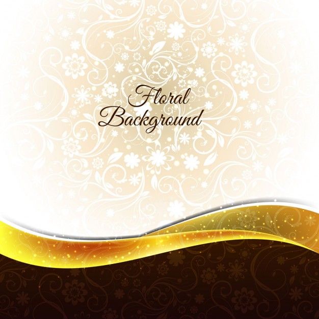 626x626 Floral Background With Golden Wave Free Vector Frame