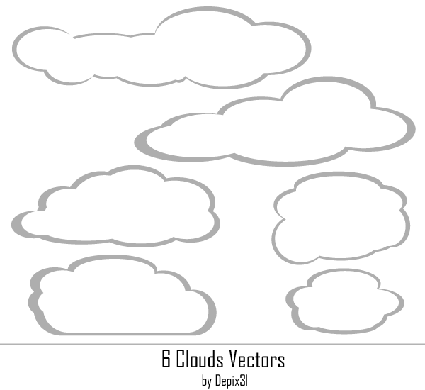 600x550 Free Clouds Vectors 123freevectors