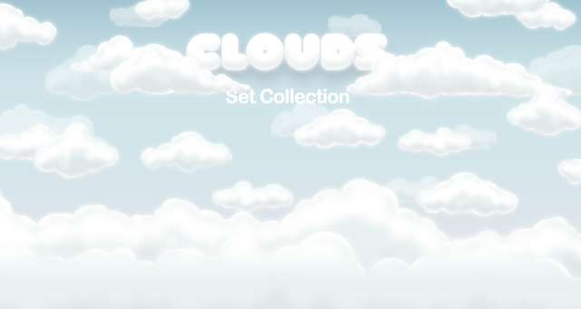 640x340 Vector Clouds Set Vector Objects Pixeden