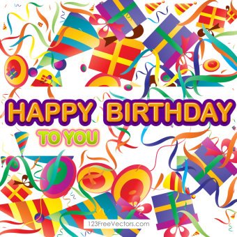 340x340 Happy Birthday Vector Art Vectors Download Free Vector Art