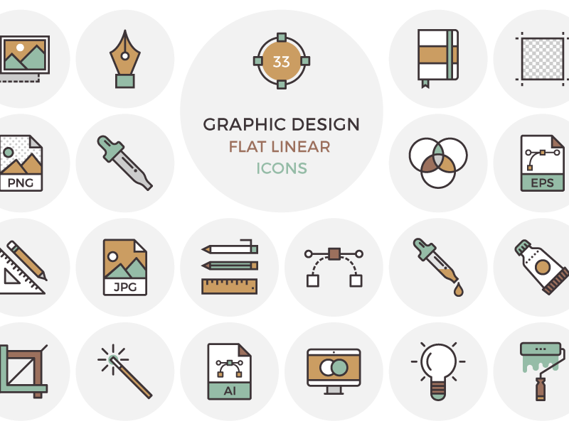 800x600 33 Flat Graphic Design Icons By Inspirationfeed