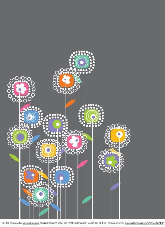 580x796 Free Freaking Flowers Vector Graphic