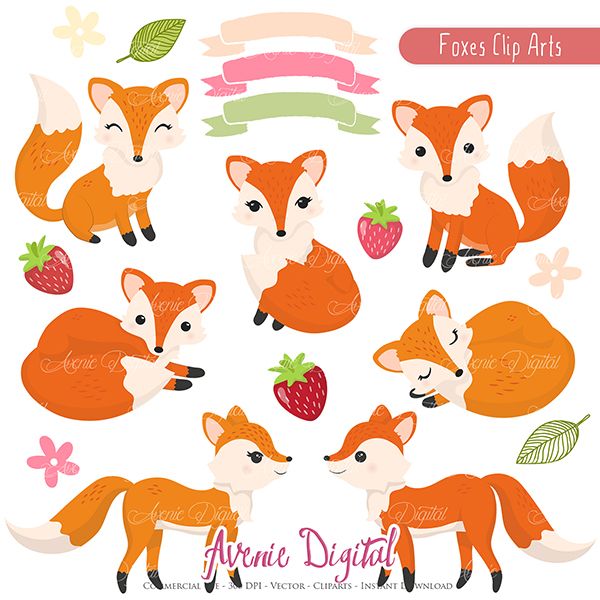 600x600 Free Vector Clipart For Commercial Use Cute Fox Clipart Scrapbook