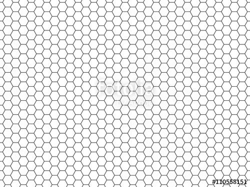 500x375 Grid Seamless Pattern. Hexagonal Cell Texture. Honeycomb On White