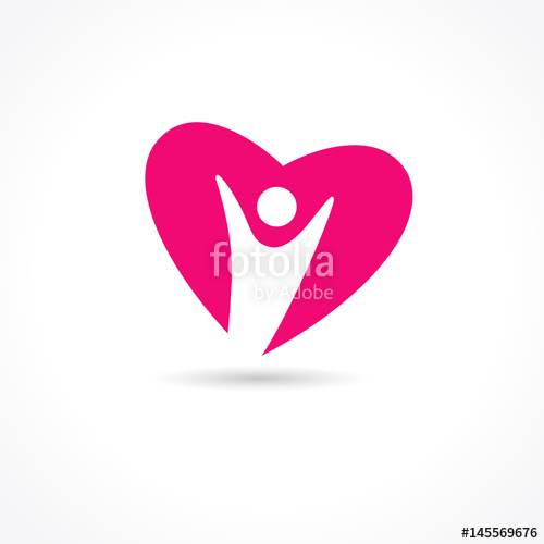 500x500 Heart Care Logo. Healthcare Amp Medical Symbol With Vector Heart