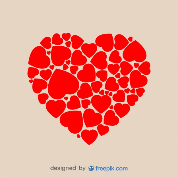 626x626 Heart Shape Made Of Hearts Vector Free Download