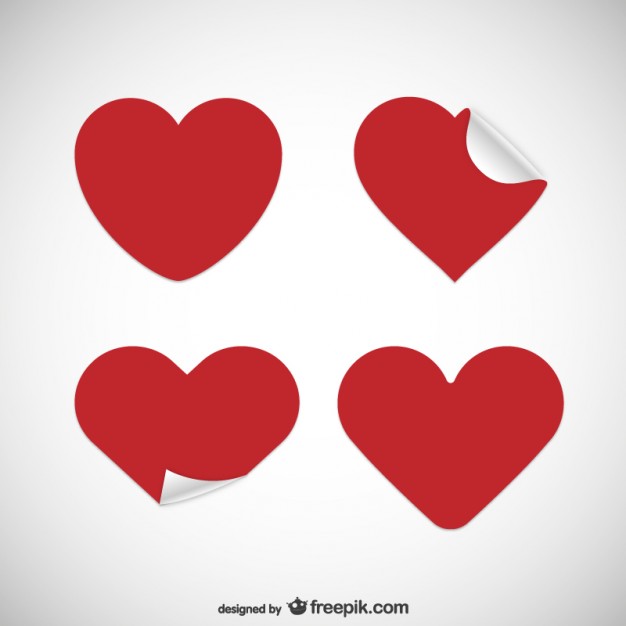 626x626 Heart Shaped Stickers Vector Free Download