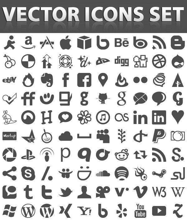 600x706 Free Vector Social Media Icons Set Icons Graphic Design