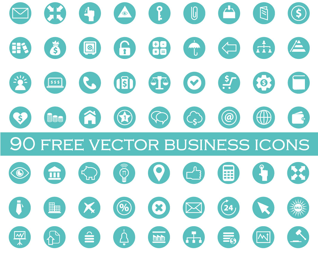 1068x854 90 Free Vector Business Icons Vector Freebies, Illustrator