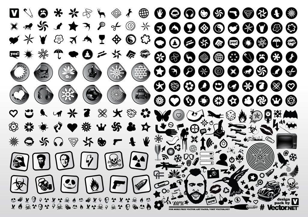 1024x721 Black White Vector Icons Vector Art Amp Graphics