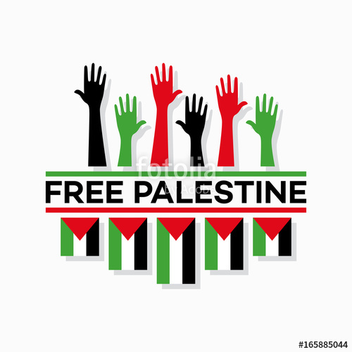 500x500 Free Palestine Wallpaper, Flyer, Banner Vector Illustration Stock