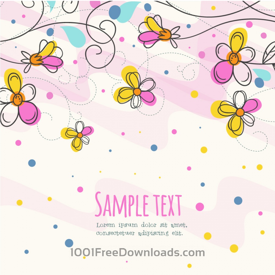 900x900 Free Vectors Vector Illustration With Doodle Flowers Backgrounds